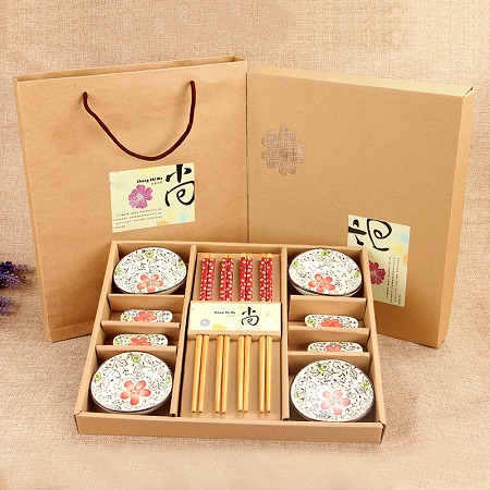 廠家直銷節日促銷禮品 陶瓷餐具 日韓手繪梅花碟子筷子 12件套裝 圖片_高清大圖 - 阿里巴巴 - 1 (1)